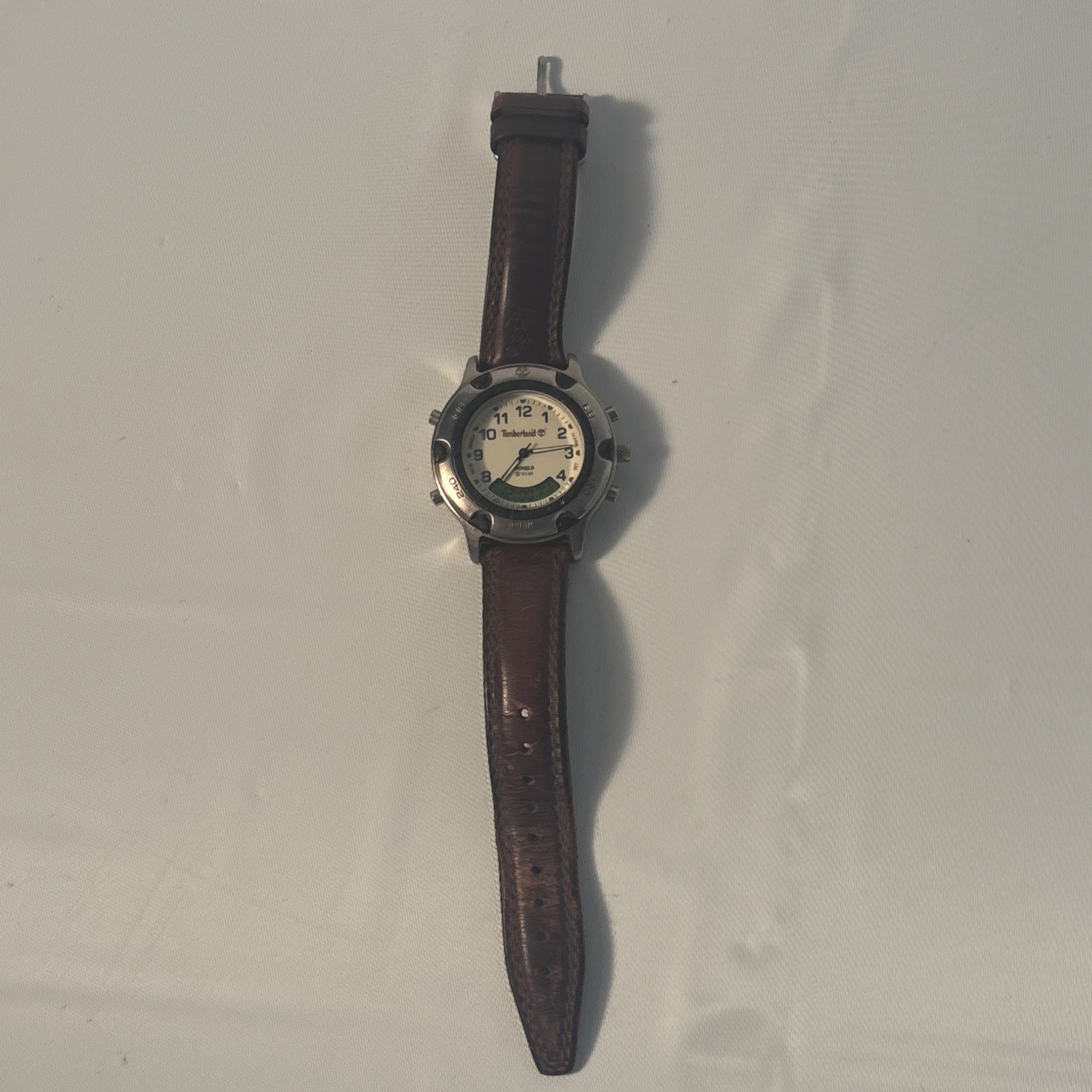 Vintage Timberland 11271G Ana-Digi Indiglo Field Watch New Battery Leather Band