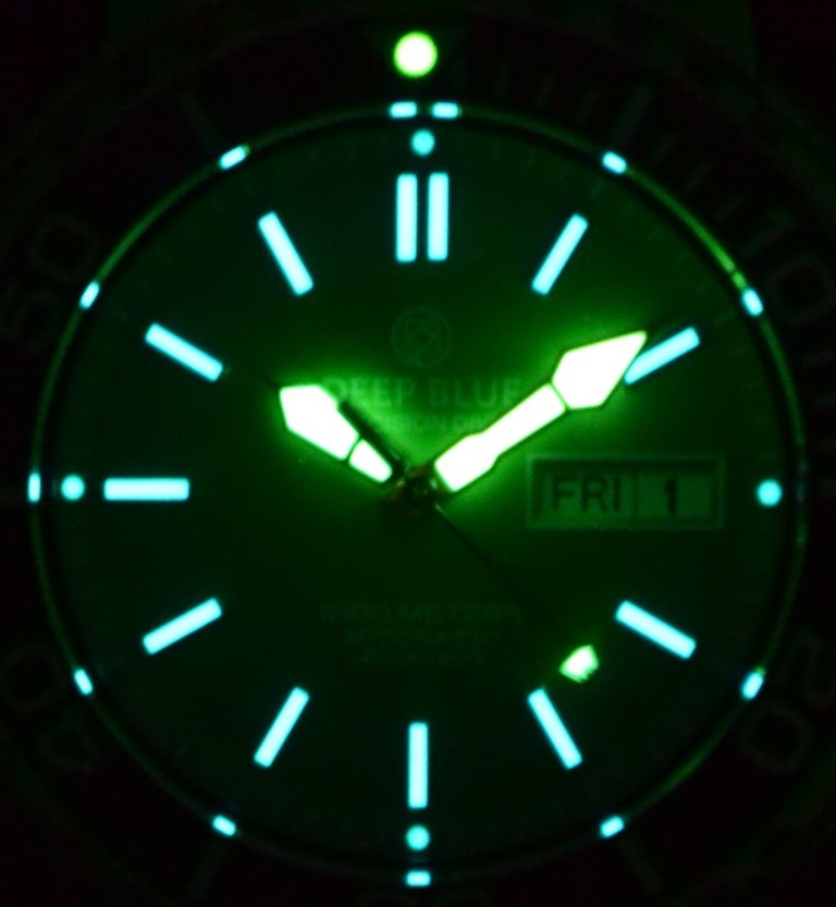 DEEP BLUE PRO SUN DIVER IV 1000 JADE LIME DIAL DIVER BRACELET