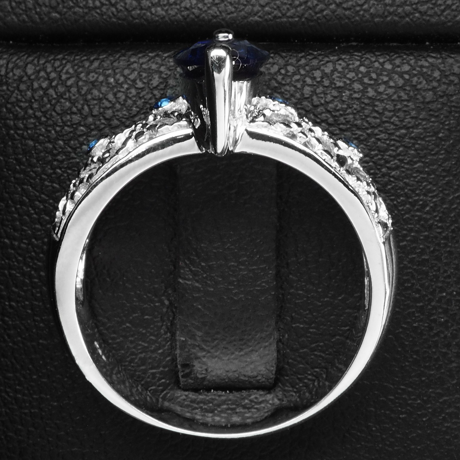 Vibrant Royal Blue Sapphire Marquise 2.10Ct 925 Sterling Silver White Gold Rings