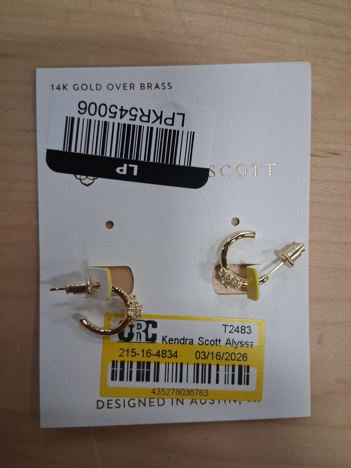 Kendra Scott 14k Gold Over Brass Hoop Earrings