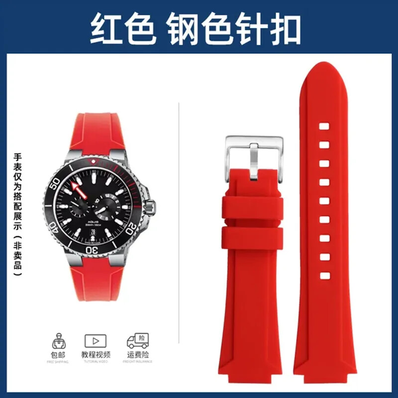 Silicone Watch Strap For Oris Aquis 7790 7654 7730 7740 Pin Buckle 24×11 24x12mm
