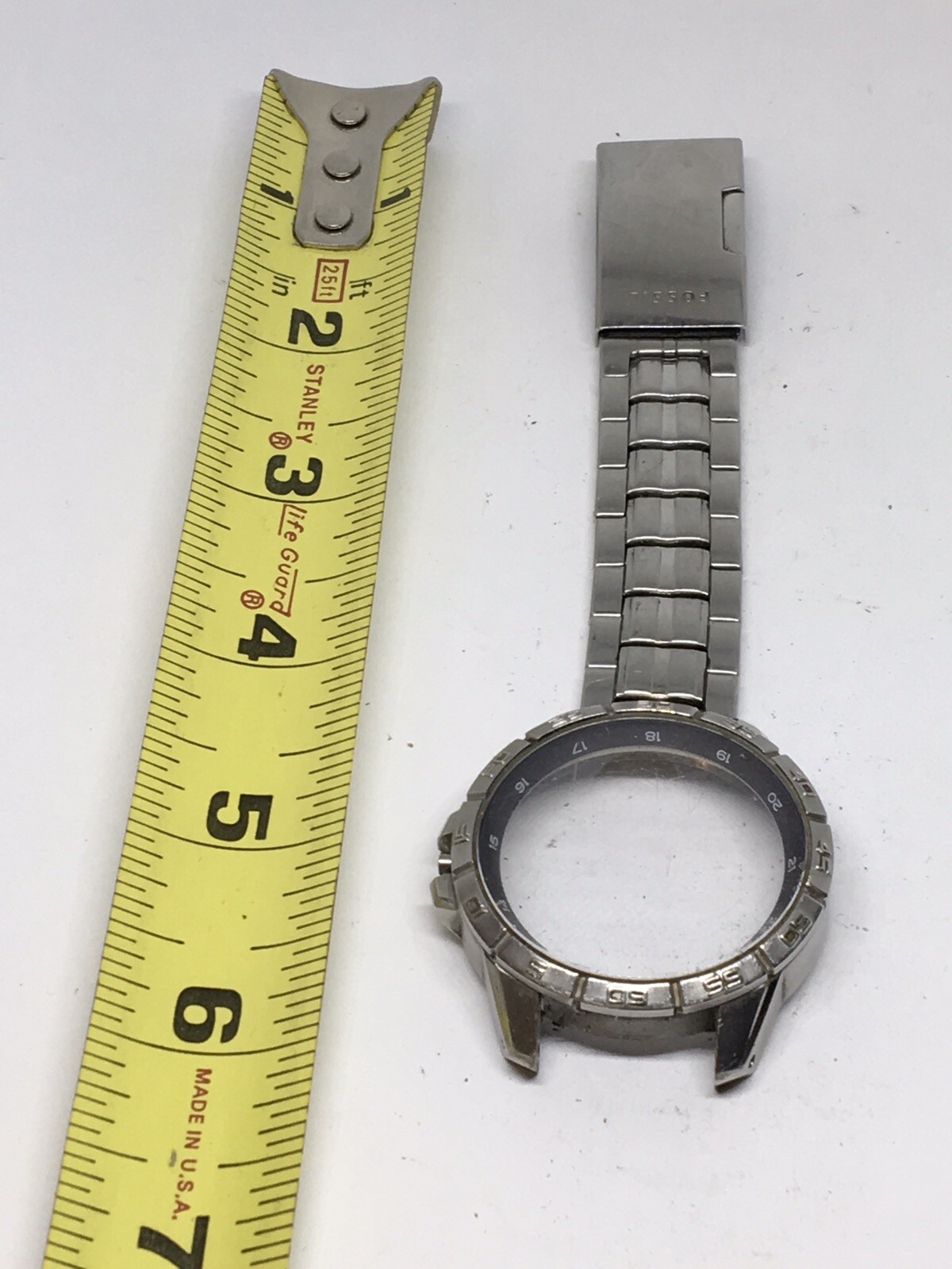 Authentic Fossil Watch Links Parts Case Band 18mm Stainless Steel Silver A705