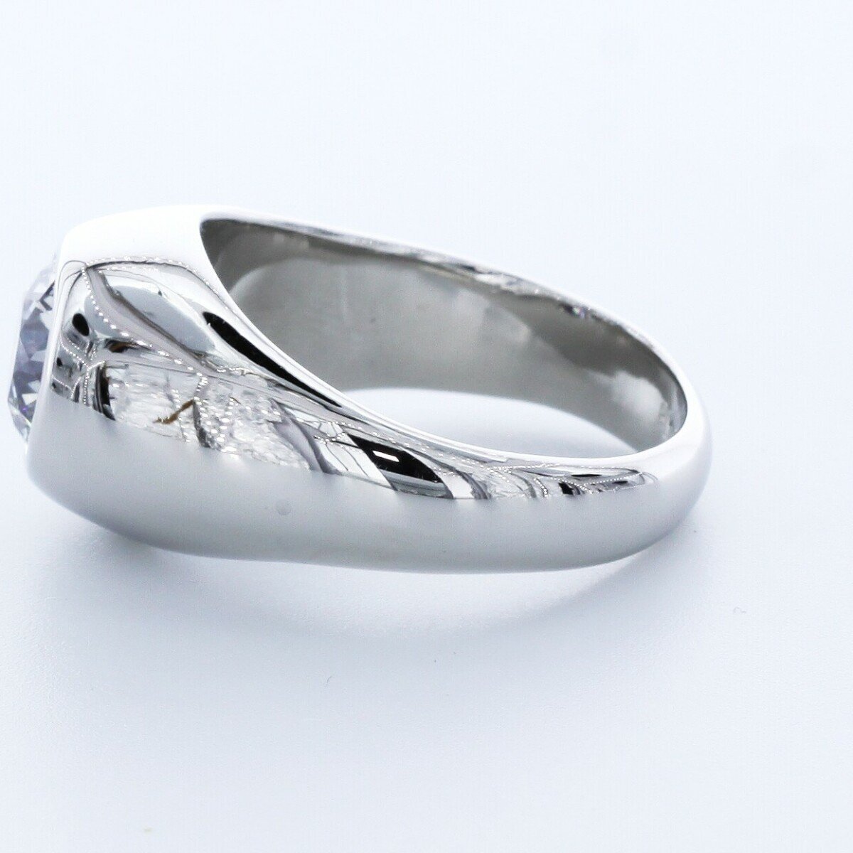 2.49 Carat E VS1 Round Cut Natural Certified Diamond Platinum Classic Men’s Ring