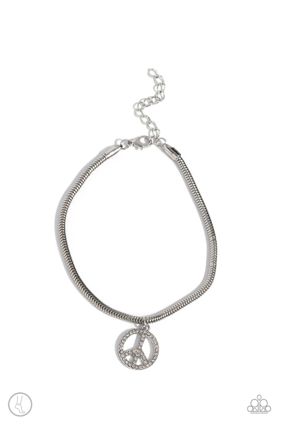 Paparazzi ~ Pampered Peacemaker White Anklet Bracelet ~ ☮️NEW RELEASE 2024☮️