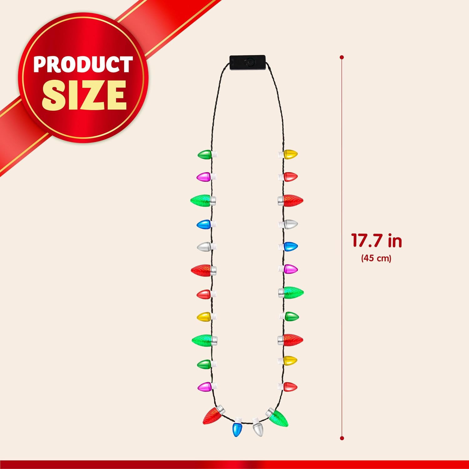 12 Pcs Christmas LED Mini Bulb Necklaces Light Up Xmas Party Favors