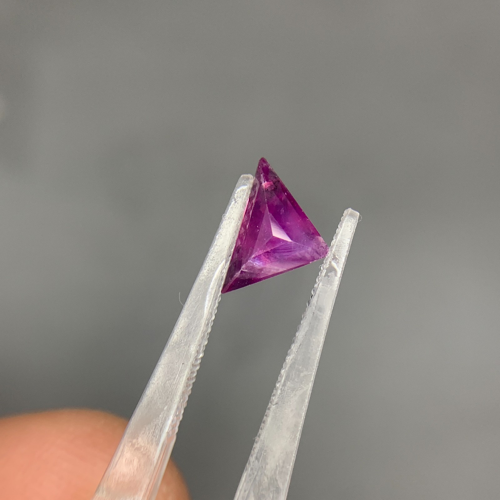 Natural Kashmir Sapphire Trillion Cut No Heat Purplish Pink Loose Gemstone