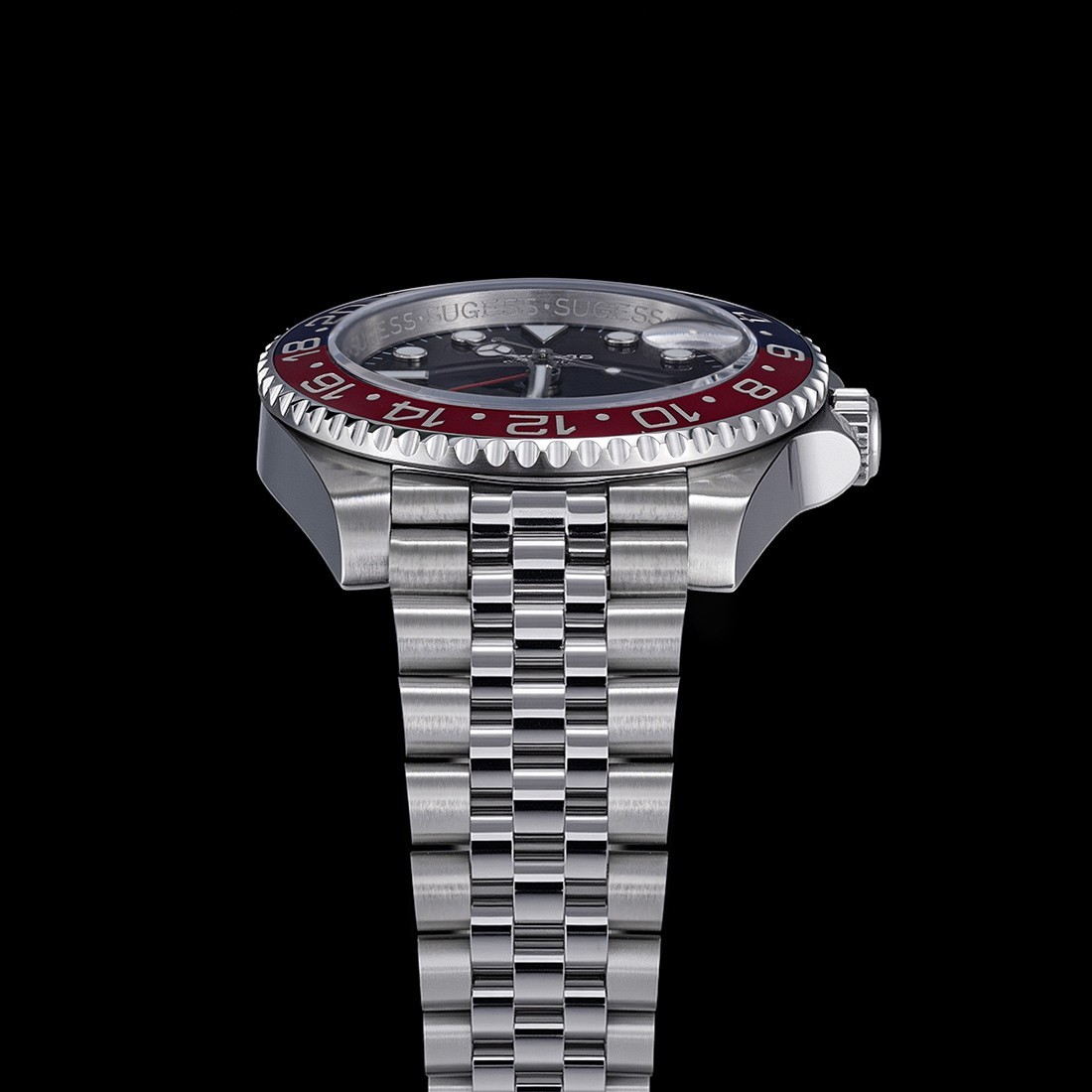 SUGESS S420-2 GMT Automatic Steel Black Blue Red Date Sapphire Men’s Watch
