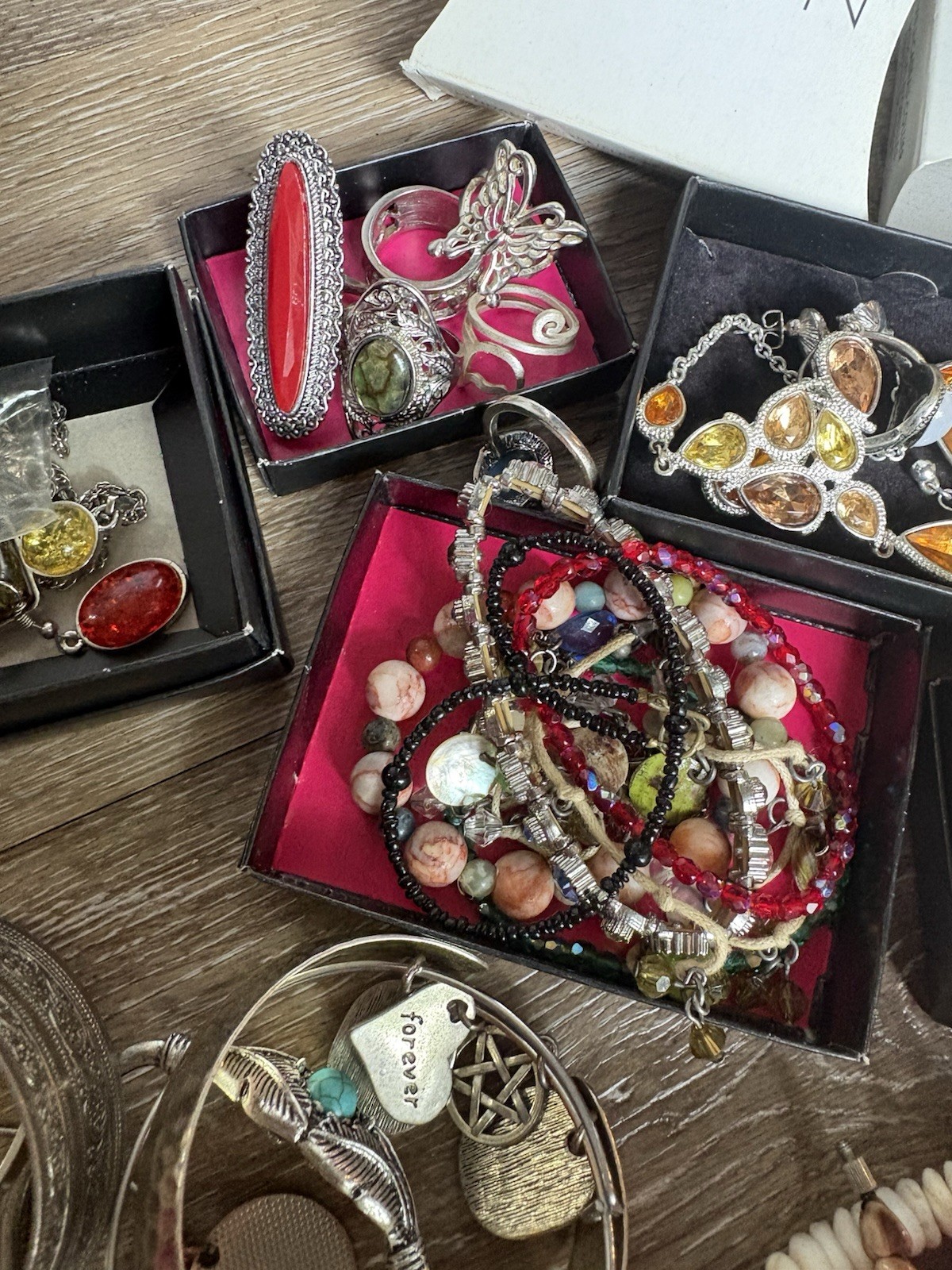 Untested Fashion Jewelry Mixed Lot Multicolor Bracelets Rings