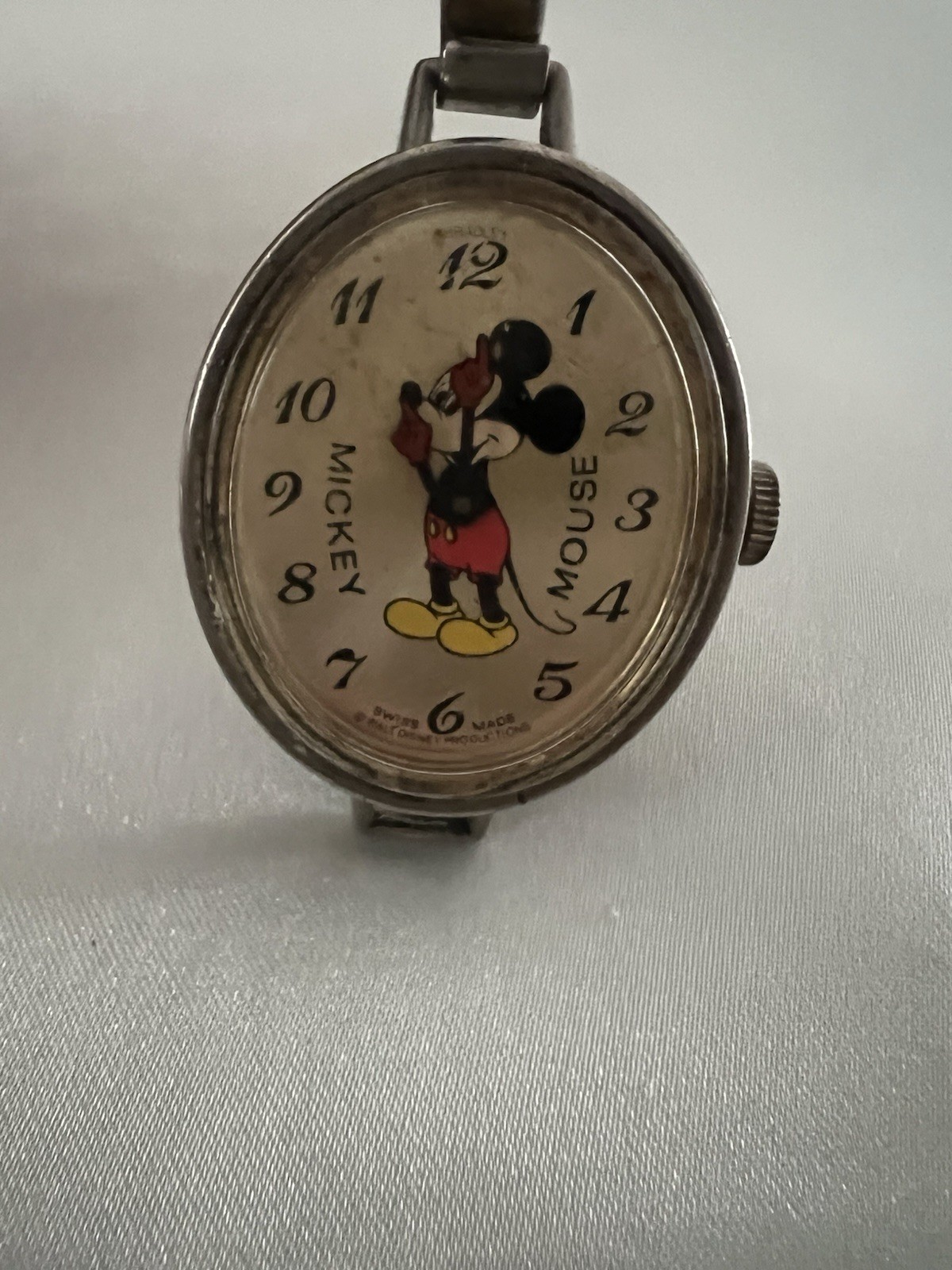 Bradley Disney Mickey Mouse Women’s Vintage Oval Analog Bangle Watch