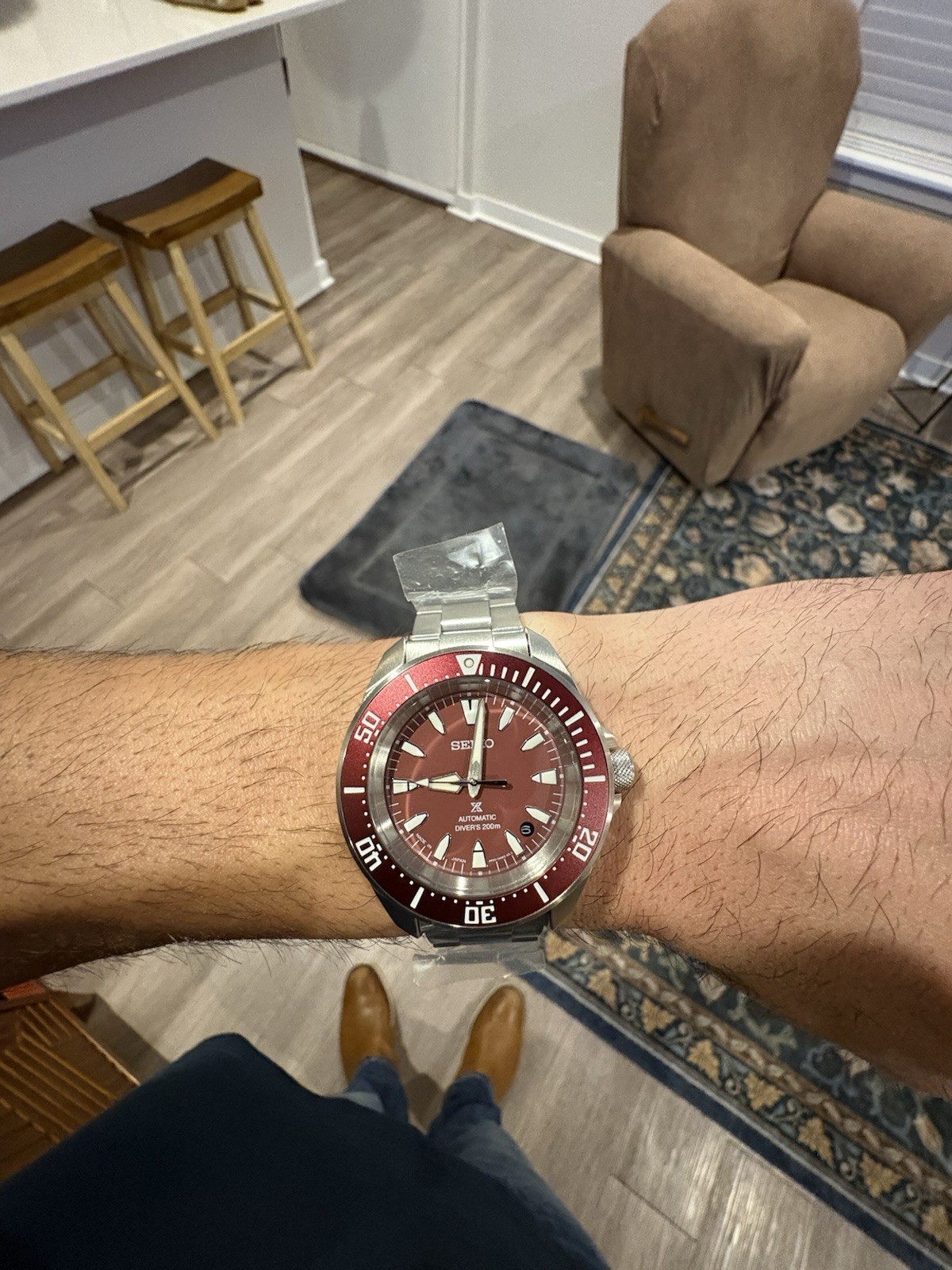 Seiko Prospex Samurai SRPL11 Red Dial Automatic 41.7mm Divers Watch Box & Papers