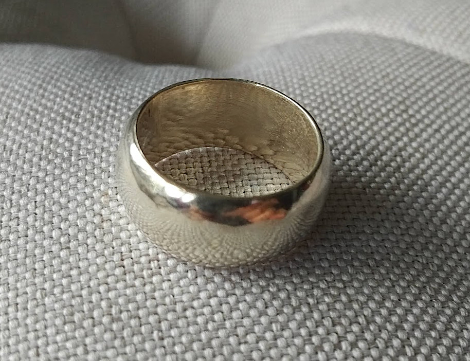 Vintage 90s Y2K silver ring 10mm wide band 925 convex outer sz 5.5-7.5 used SEE