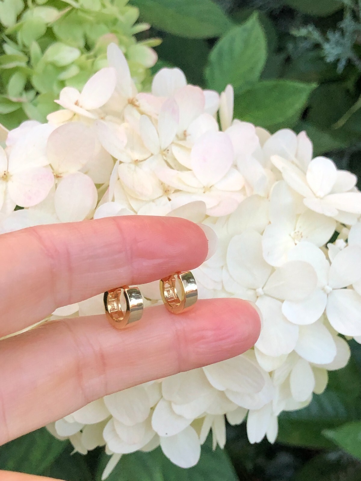 TINY Gold Huggie Hoop Earrings 925 Sterling Silver Mens Womens 9mm x3mm