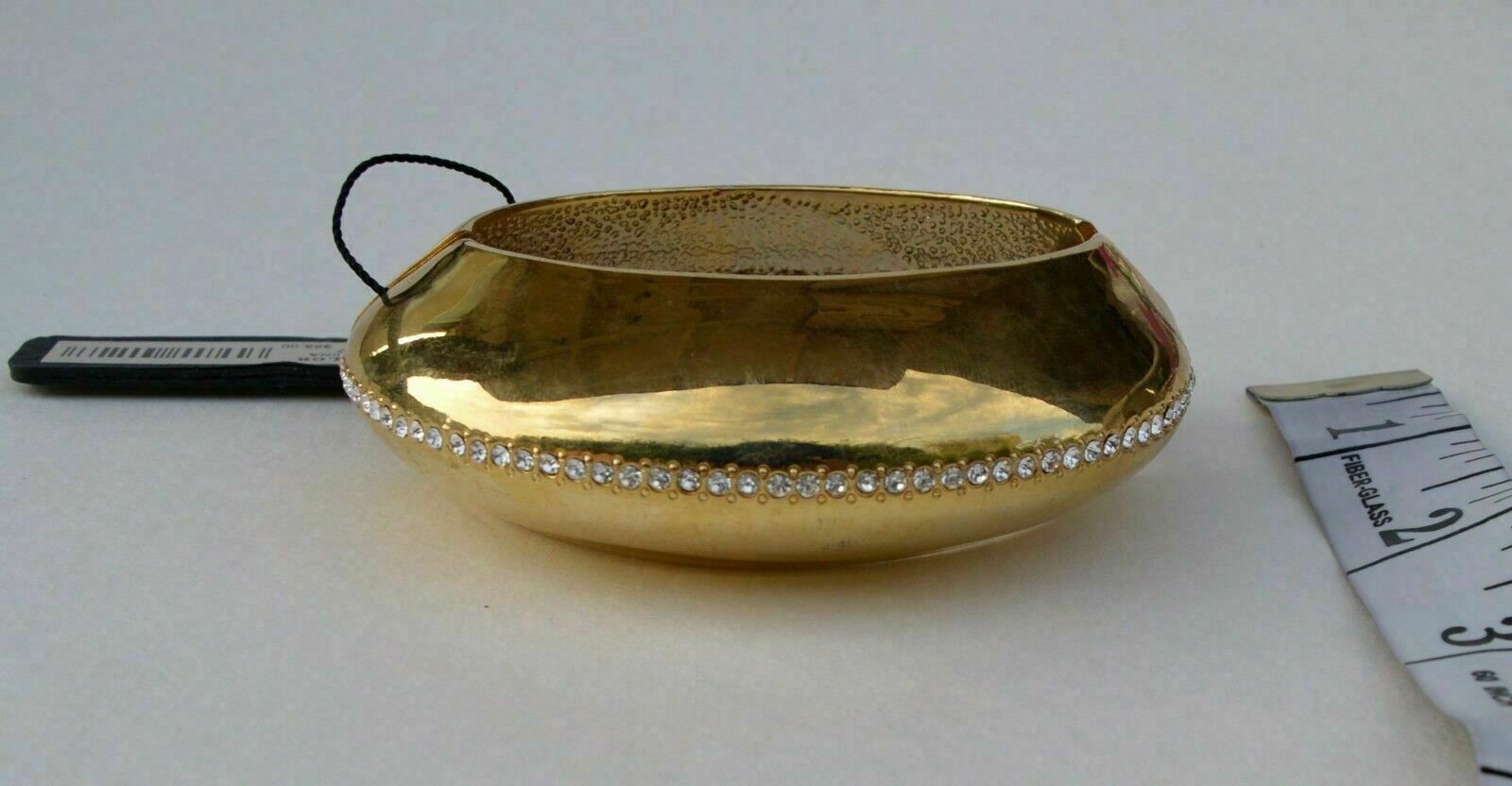 NEW! Ann Taylor GOLD tone Abstract BANGLE cuff bracelet w/crystal stones