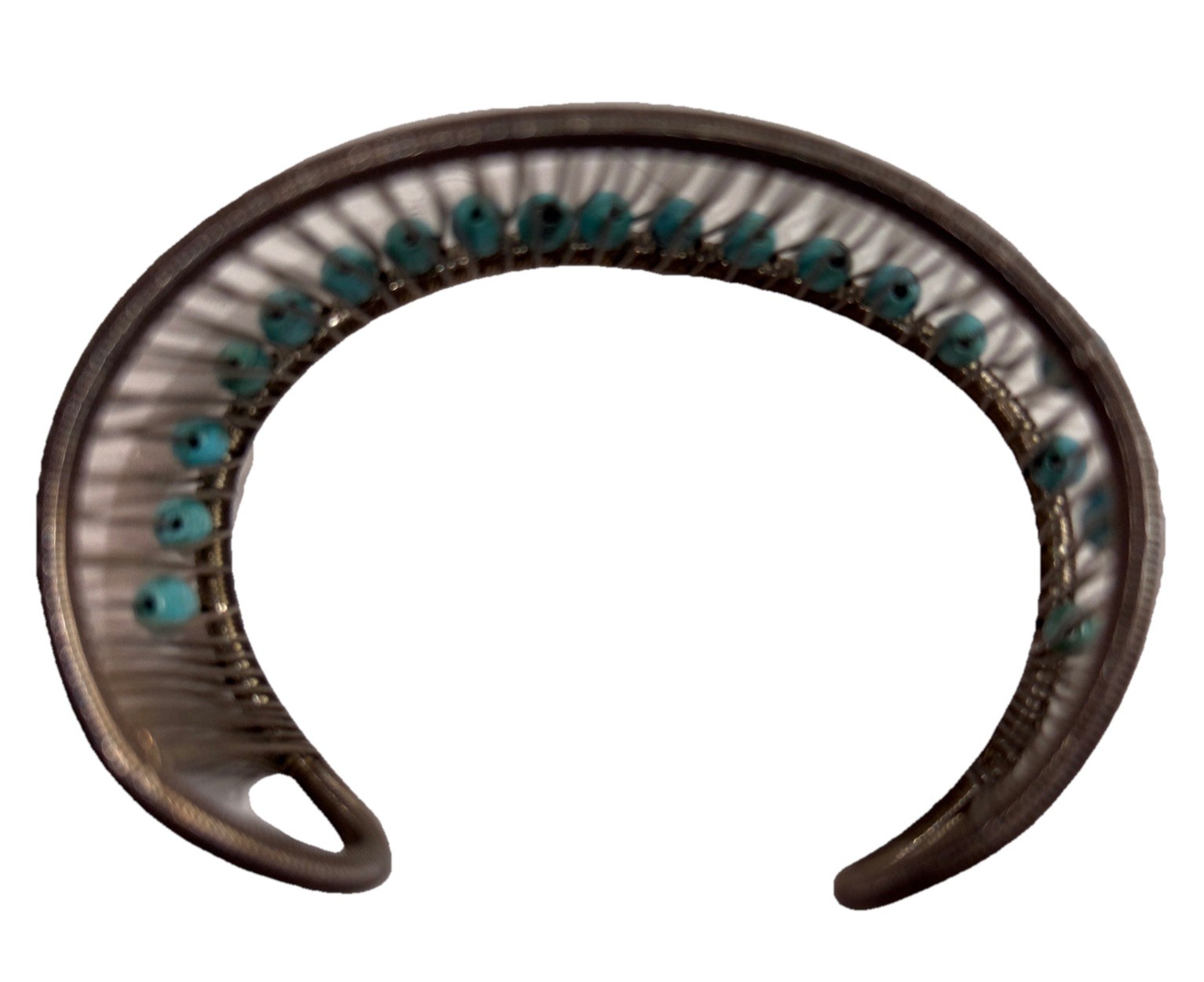 Tana Acton Sterling Silver Kinetic Wave Cuff Bracelet/Turquoise Beads 27.24 gr.