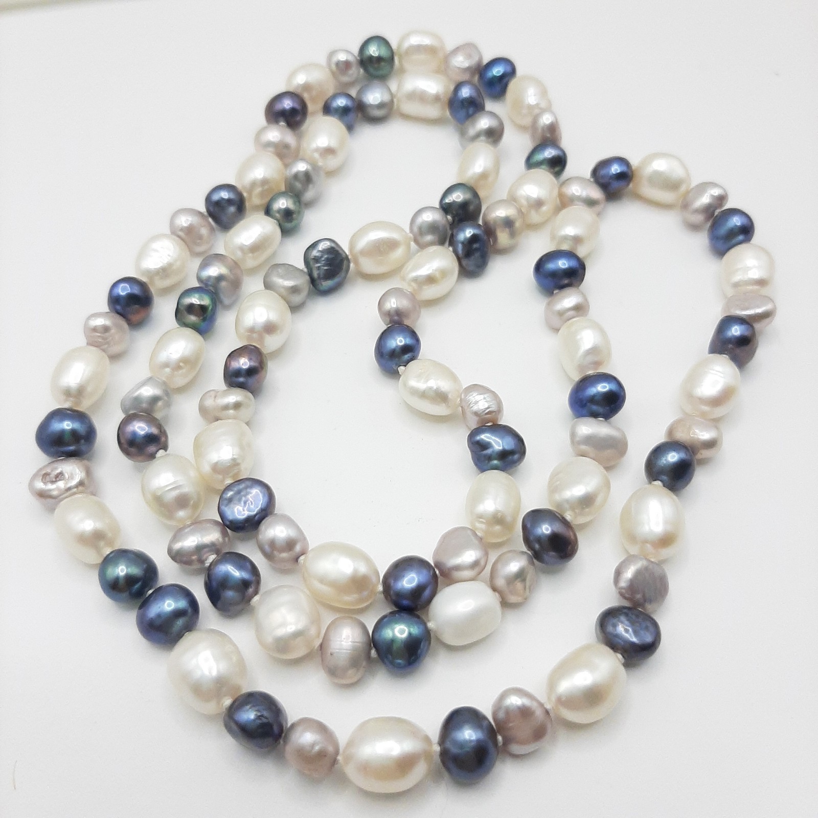Natural Cultured Baroque Freshwater Pearl Vintage Hand Knotted Necklace 30″