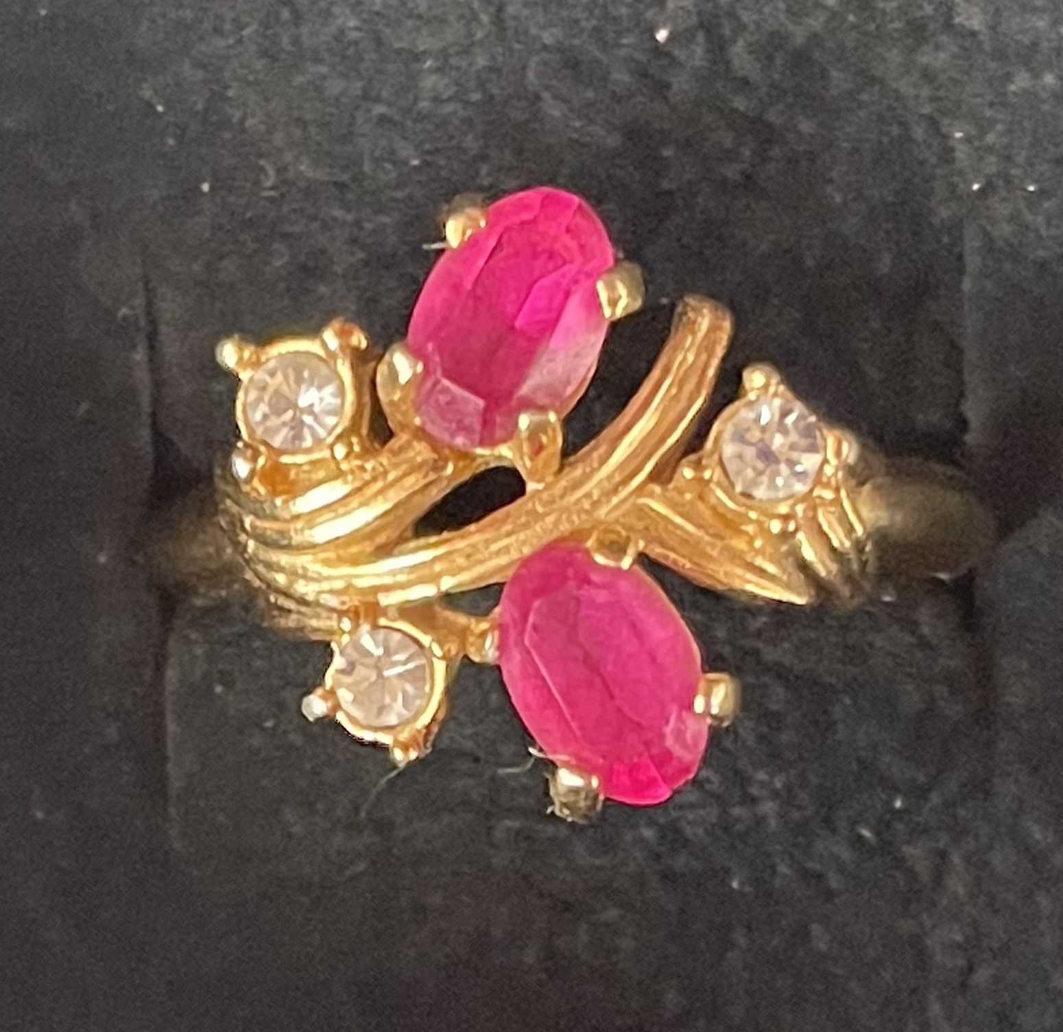 Vintage Avon “Royal Radiance” Pink And White Rhinestones 6.5-7.5 adjustable