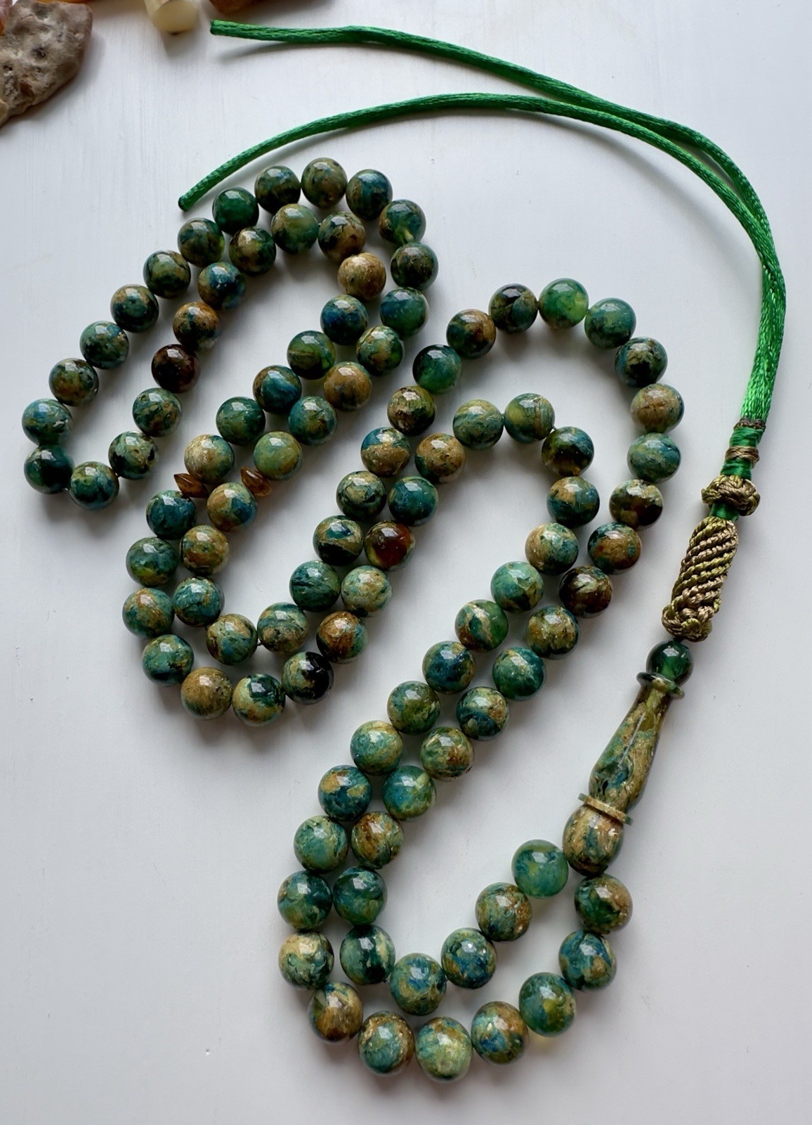 Baltic Amber 40g. Islamic Prayer Rosary Colored Round 99 Beads Tasbih Pressed