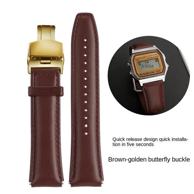 18mm Leather Watch Band Strap For Casio AE1200 A158W A168 AE-1200WHD Bracelet
