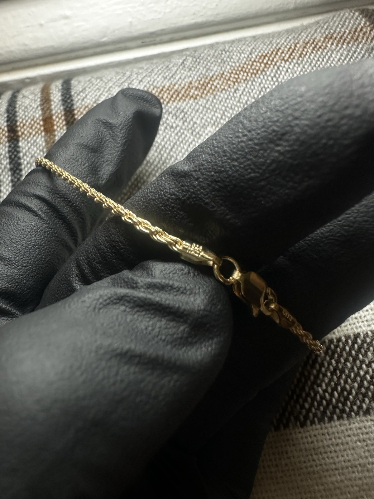 Gold Tone Rope Chain Bracelet 7 in Lobster Clasp Closure, No Main Stone
