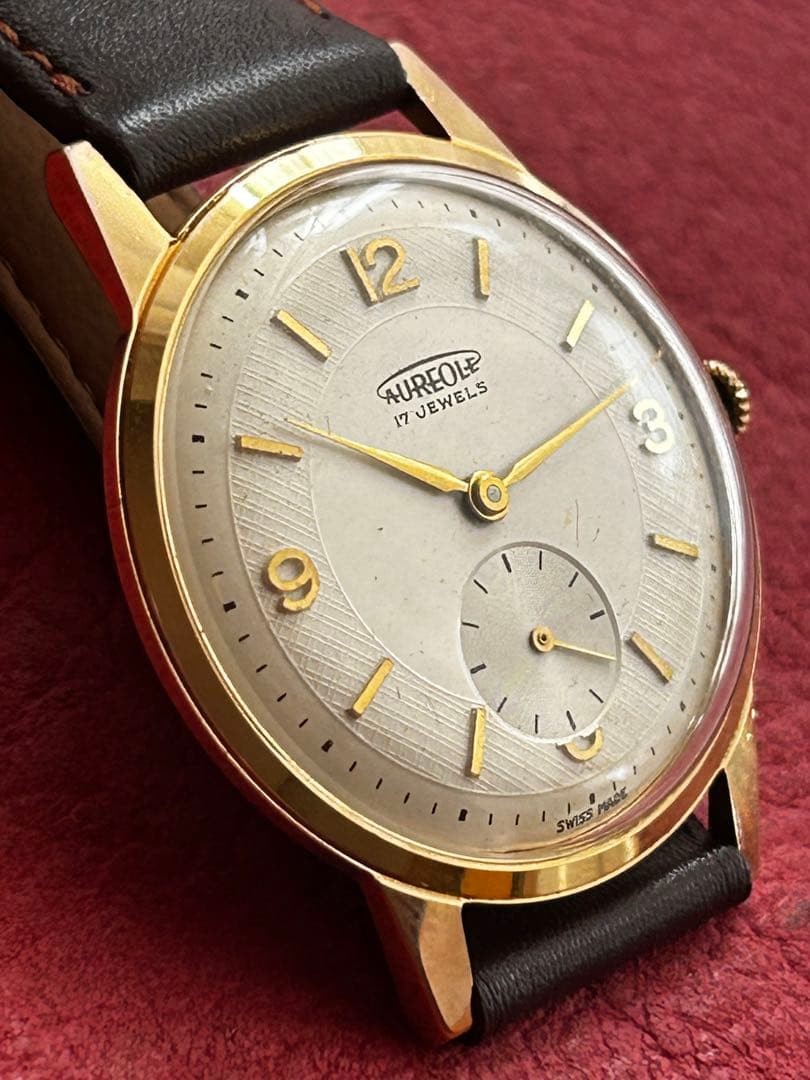 Aureole Mechanical (Manual) Black Dial Wristwatch