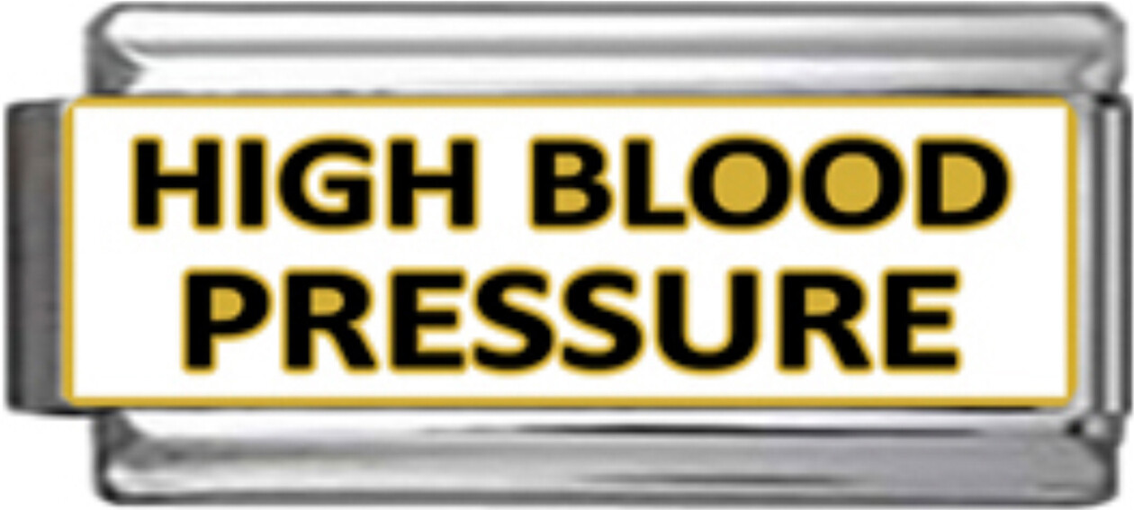 HIGH BLOOD PRESSURE ALERT ID Italian 9mm SuperLink ME150 Fits Traditionl Classic