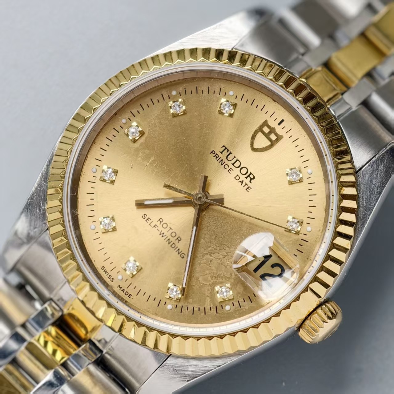 Tudor Gilding Dial Prince Date 74033 Men’sWatch Automatic 34mm Champagne Pointer