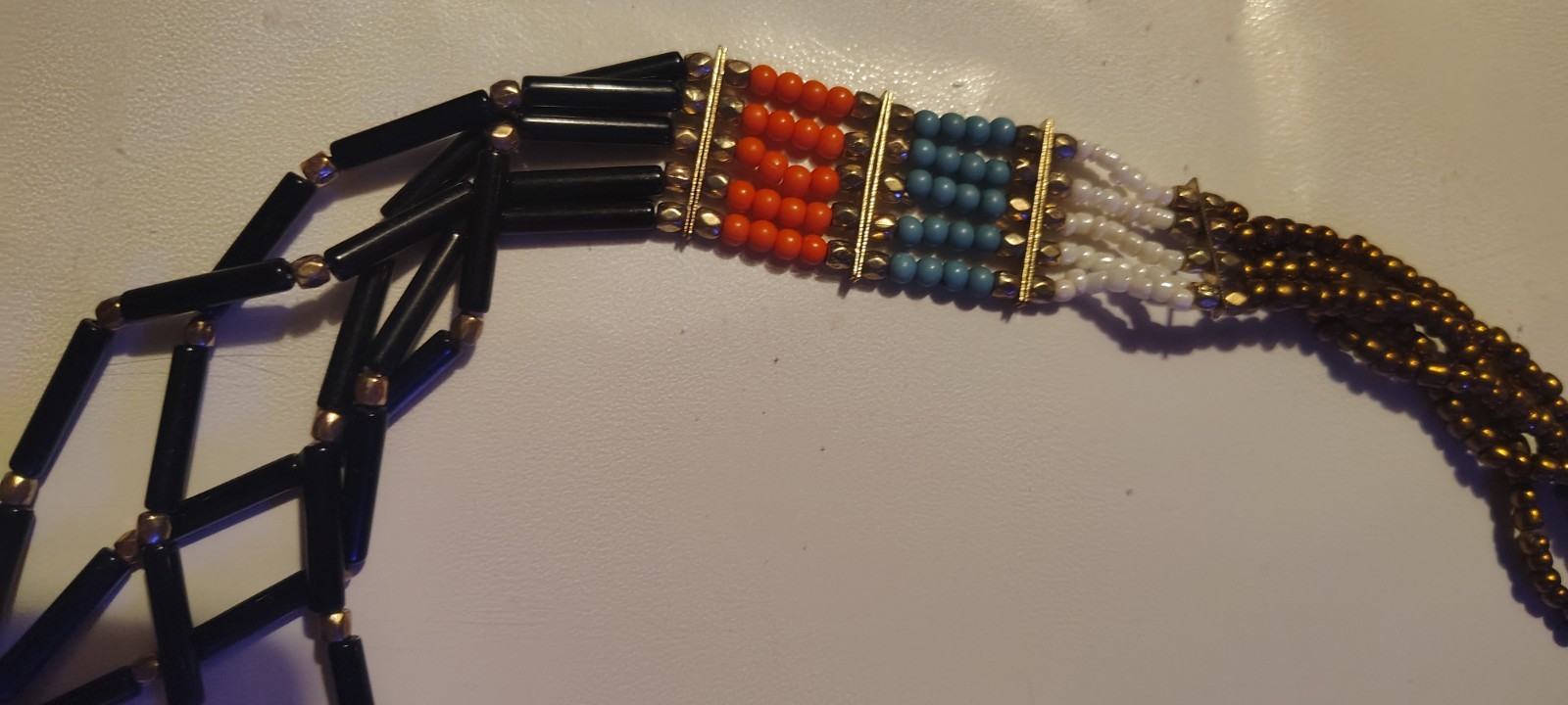 Multicolor Bohemian Multi-Strand Beaded Necklace Adjustable Lobster Clasp