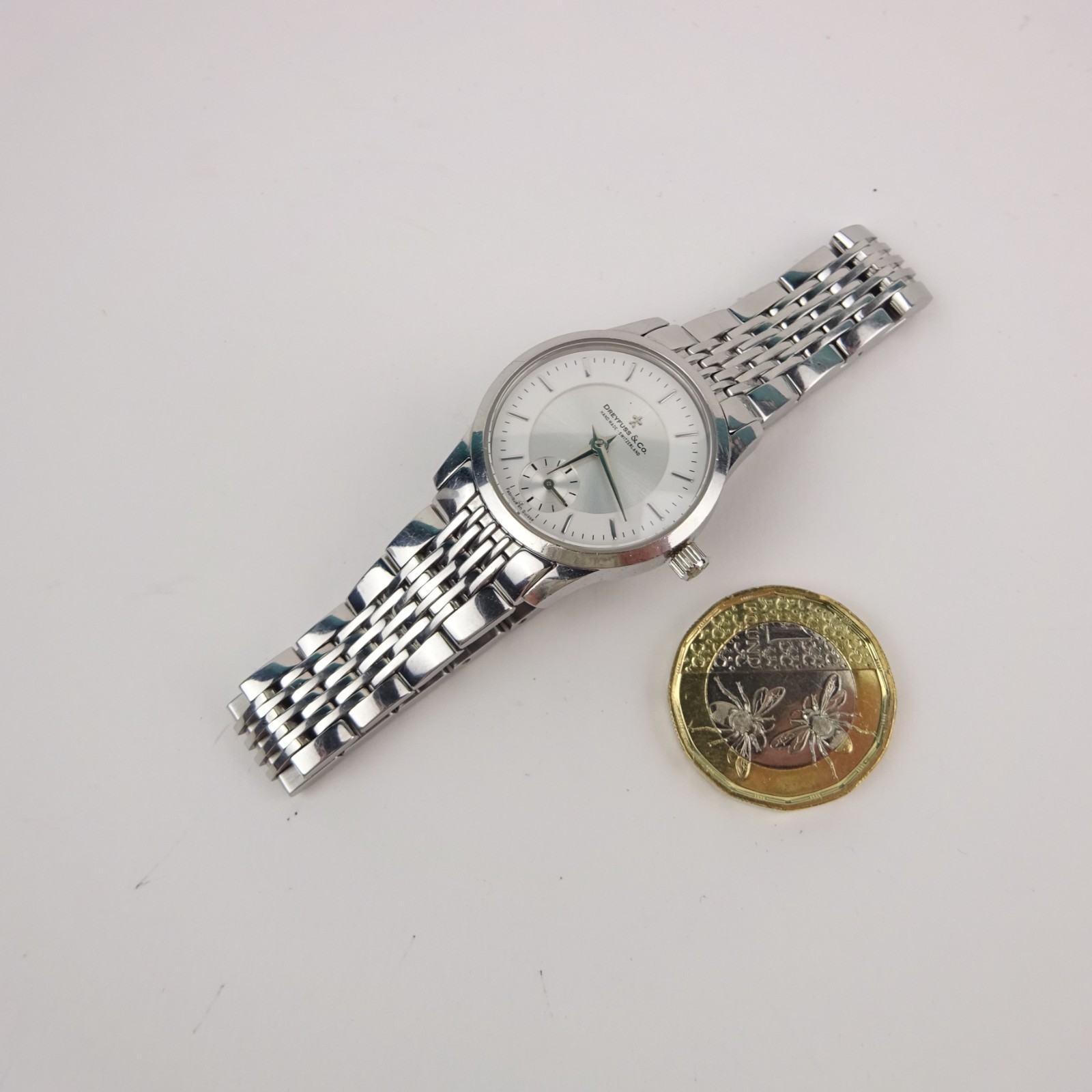 Dreyfuss & Co 1946 Watch Stainless Steel Silver Dial Classic Women’s
