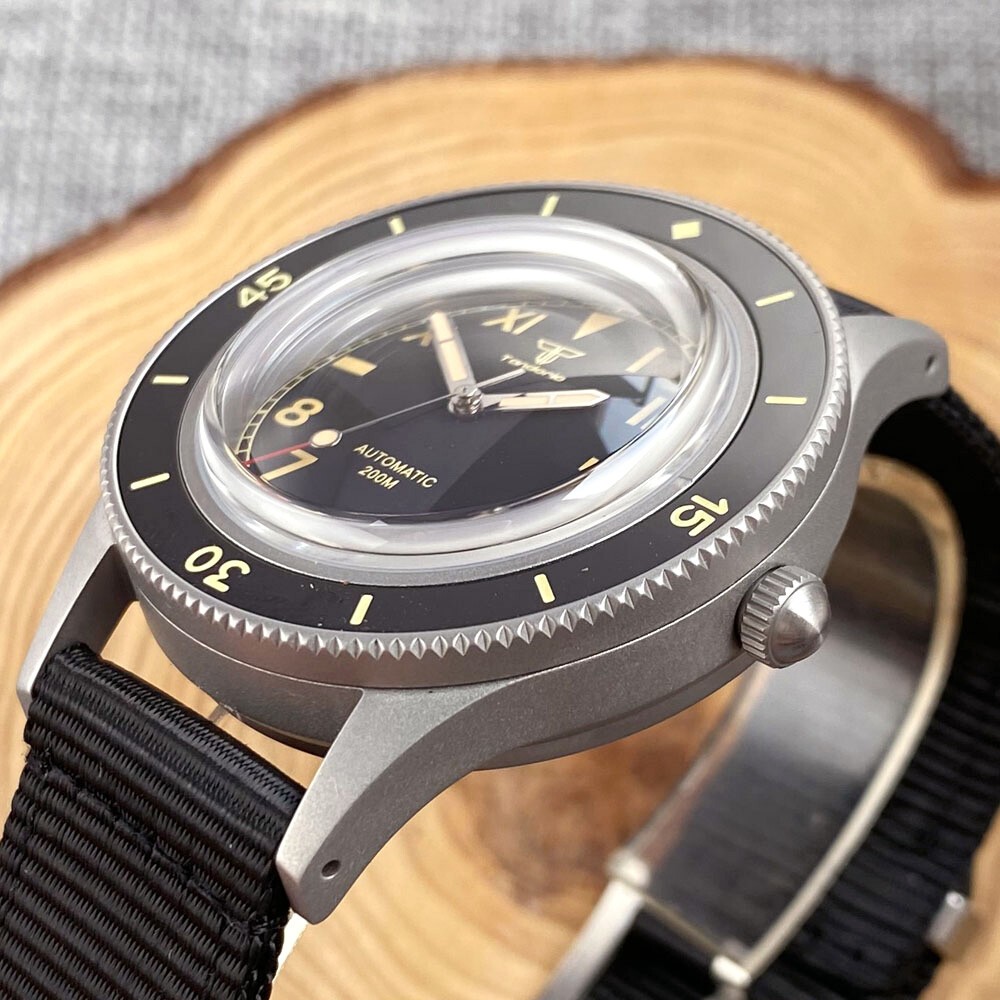 NH35A PT5000 Tandorio 40mm Black Dial Lume Auto 20ATM Diving Men Watch 120 Click