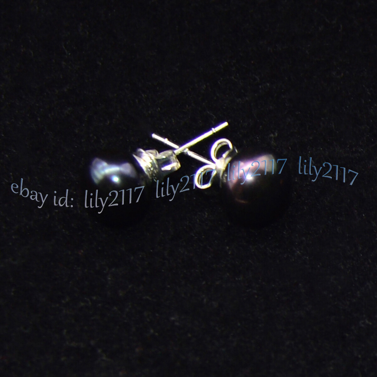Wholesale Natural Genuine Akoya Freshwater Pearl Silver Stud Earrings AAA