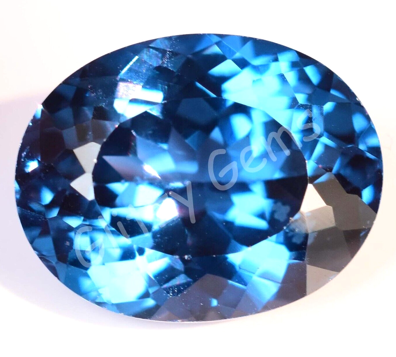 Natural Blue Zircon 14.85 Ct Oval Stunning Certified Cambodian Loose Gemstone