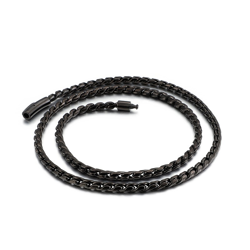 Black 5mm 26” Stainless Steel Rope Link chain For Men Necklace Punk Father Gift
