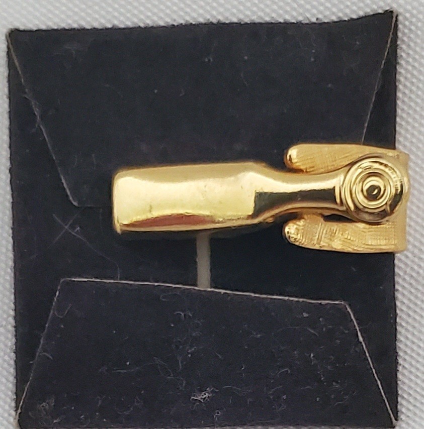 Vintage Gold Tone Horse Head Tie Tack Pin Equestrian Western Mens Tie Clasp Mint