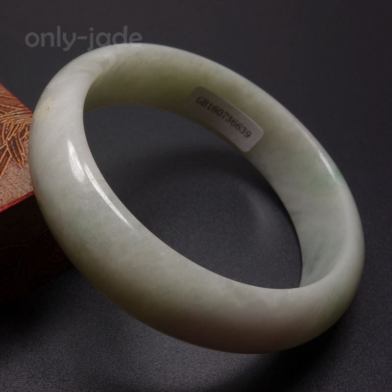 57mm Certified A 100% Natural Lavender Green Jade Jadeite Bracelet Bangle 13331