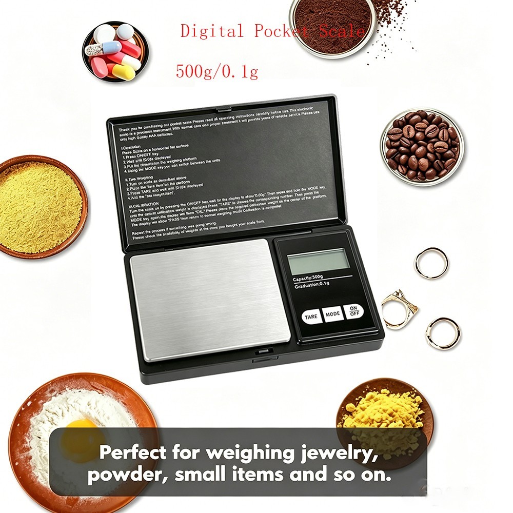 Digital Pocket Precision Scale 500g x 0.01g Gold Silver Coin Herb g/dtw/oz/gn