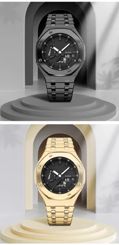 For Casio G-SHOCK Farm Oak GA2100/GA2110 Stainless Steel Case watch Strap Kit