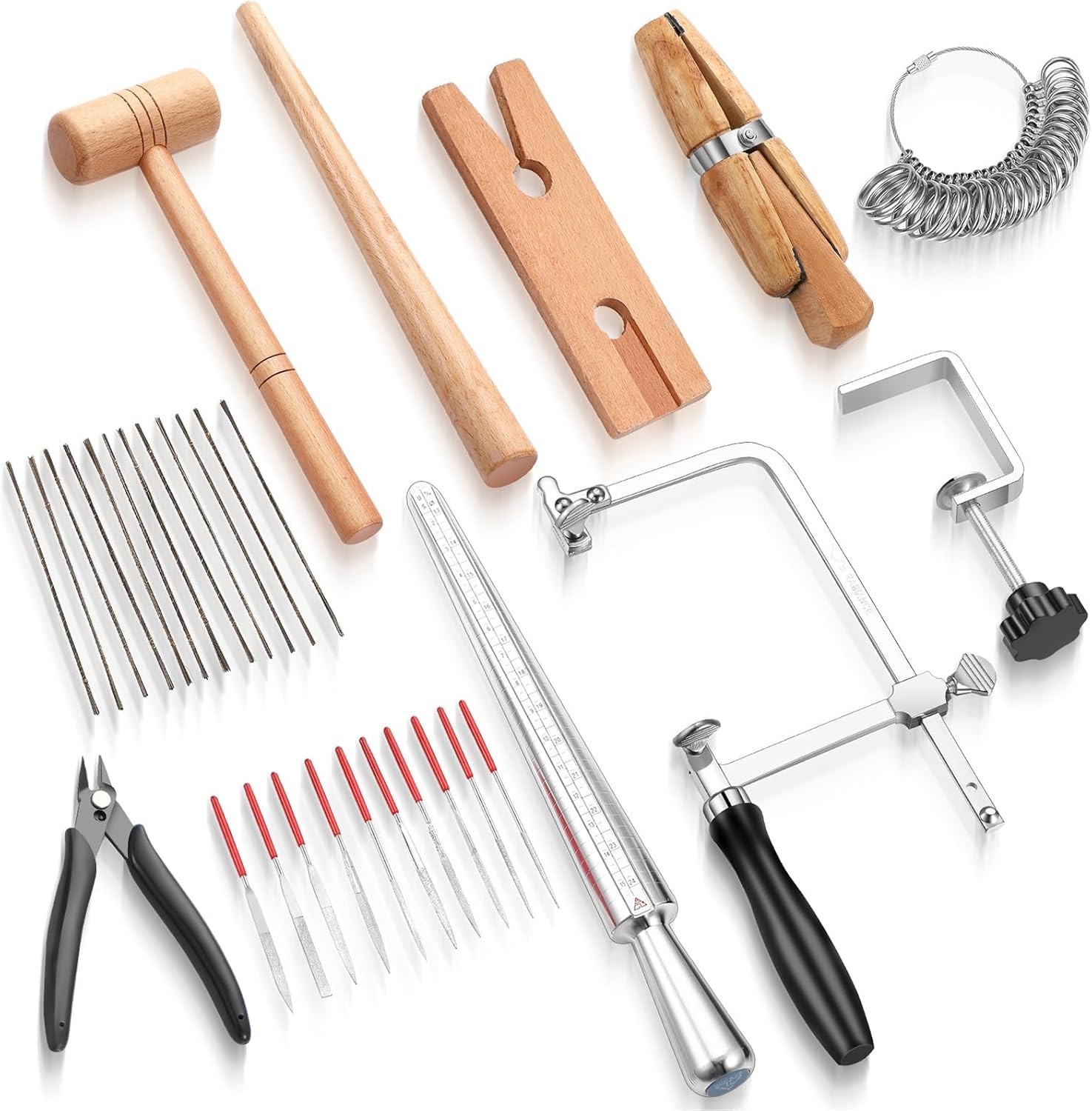 Jewelry Crafting Essentials: Jeweler’s Mallet, Saw Frame, and Ring Sizer Mandrel
