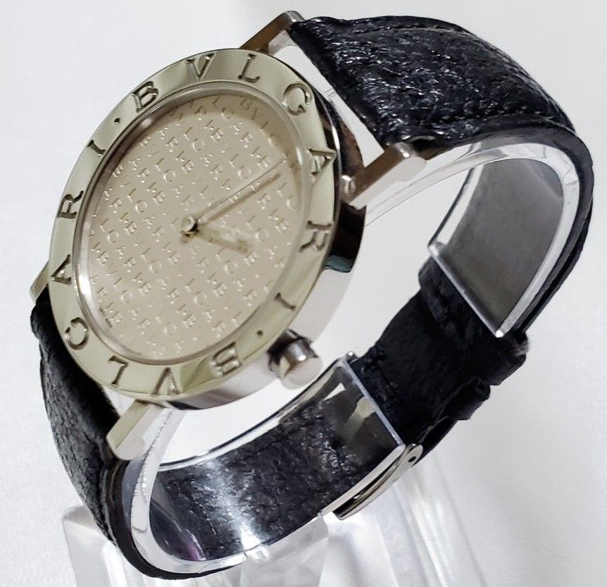 [B1P] BVLGARI BB33 Logo Mania White Dial Quartz Men’s Watch [k3p]