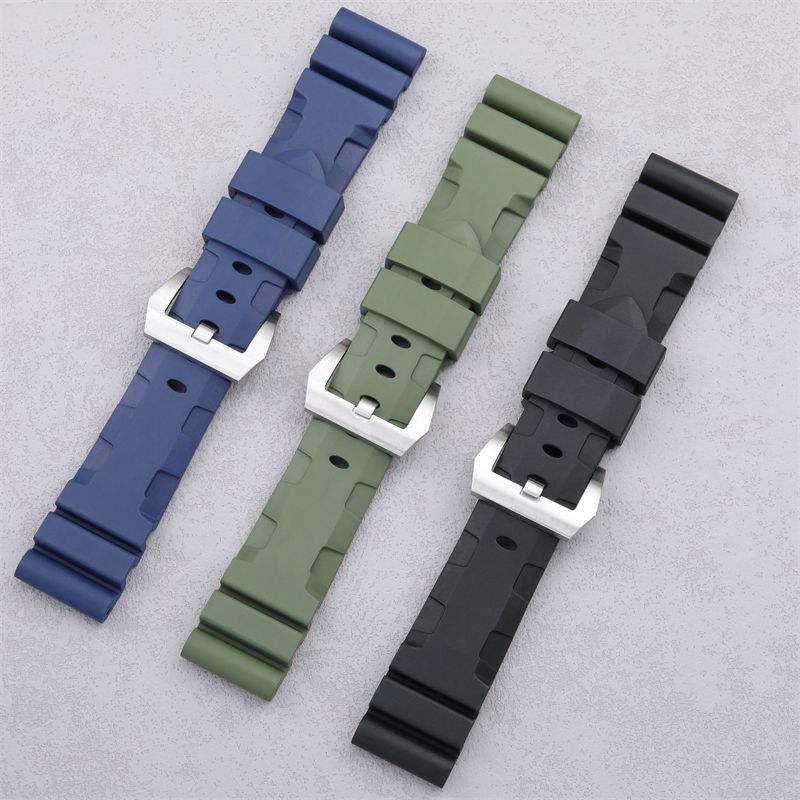 22mm 24mm FKM Rubber Watch Strap Fits Panerai Luminor Submersible Marina