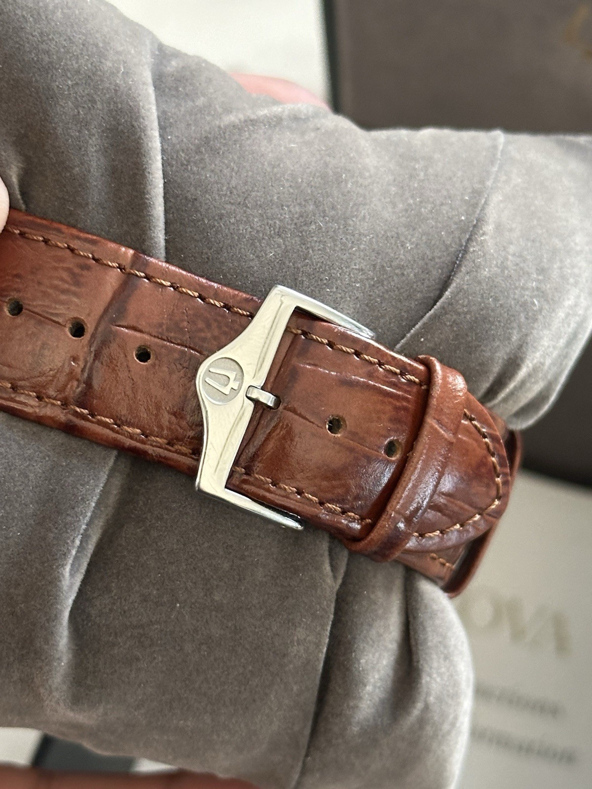 Bulova Men’s Automatic Watch Black Dial Day/Date Brown Leather 41mm Steel