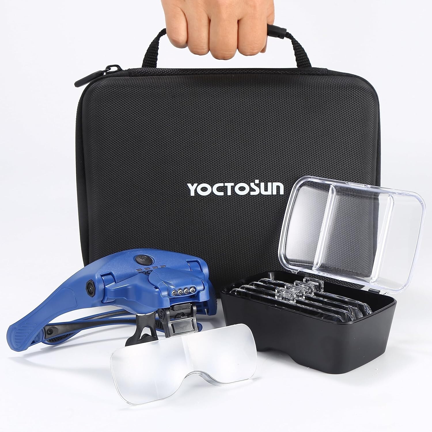 Ergonomic Magnifying Glasses with 4 Bright LEDs & 5 Lenses – Perfect for Hobbies