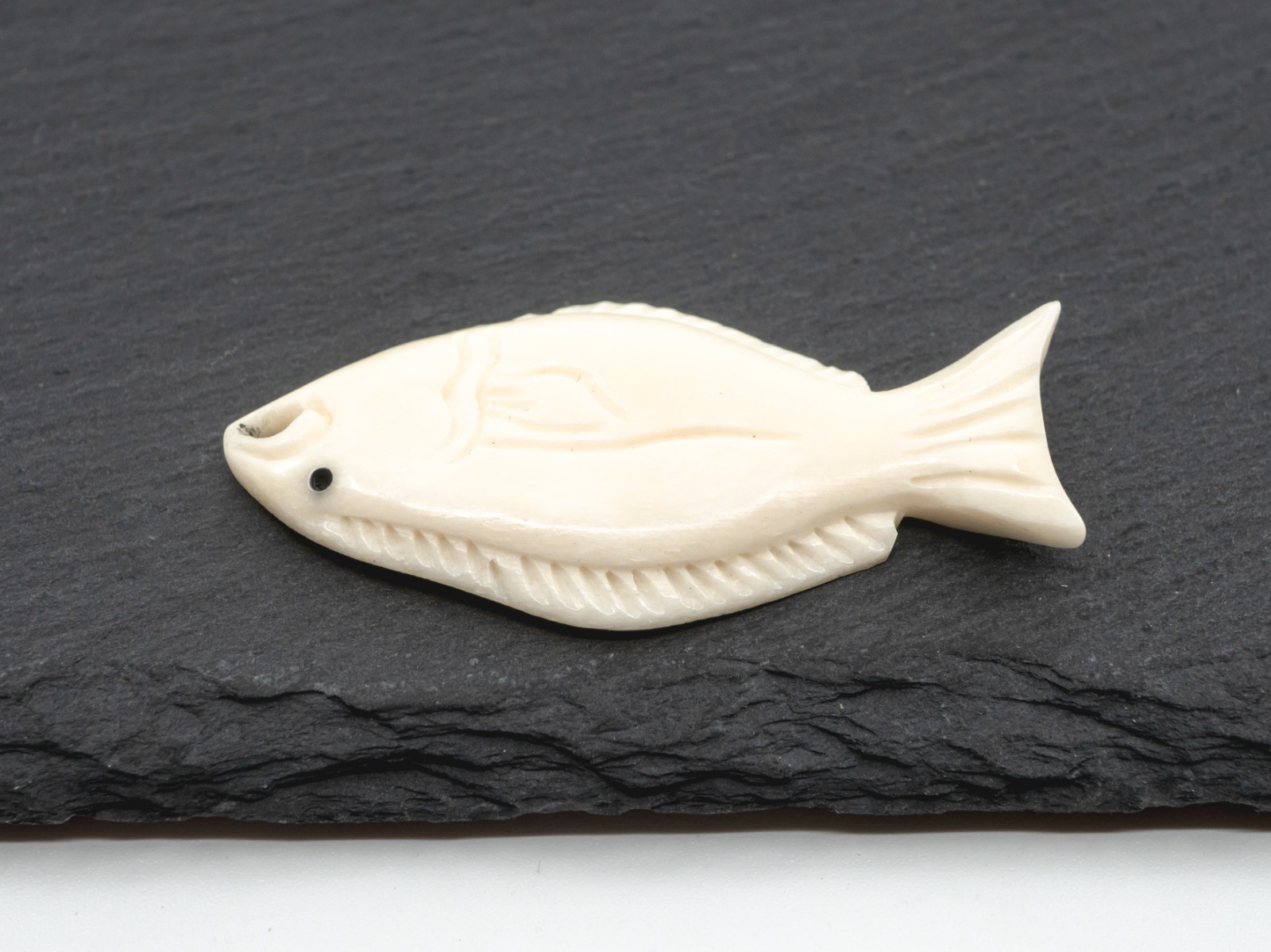Hand-Carved Bone Halibut Fish Pendant – Fishing Ocean Beach Jewelry