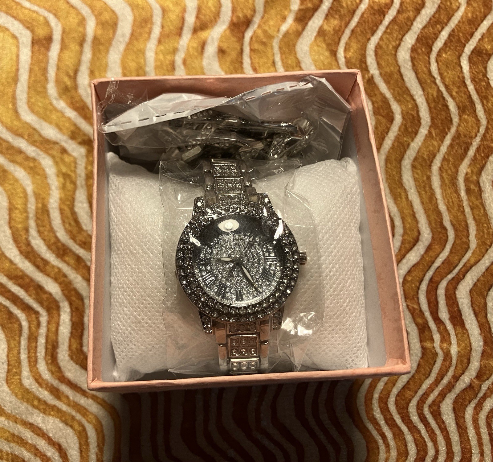 Woman’s Sparkling Silver Watch and Matching Bracelet