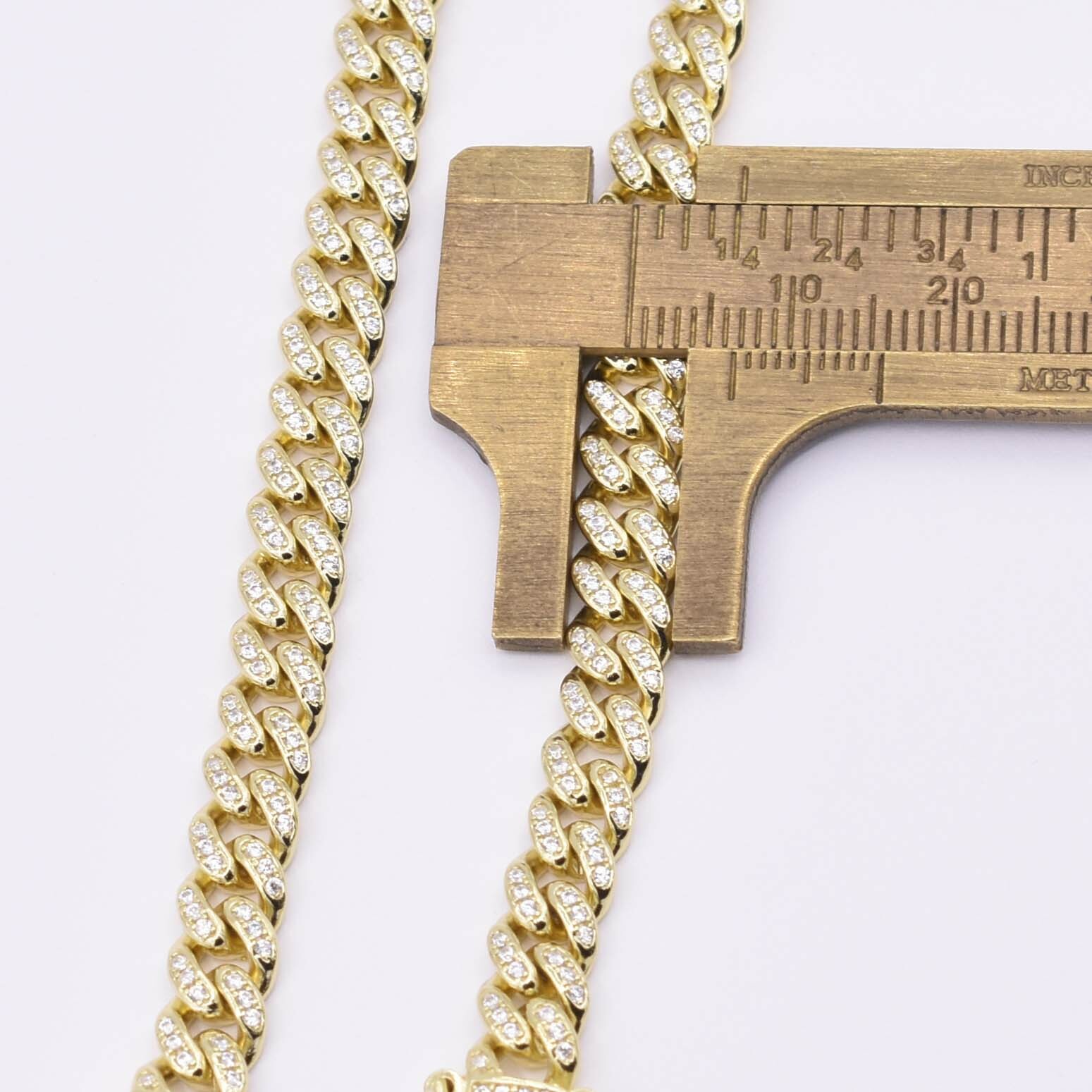 6.5mm Miami Cuban CZ Link Bracelet 14K Yellow Gold-Plated Sterling Silver 925