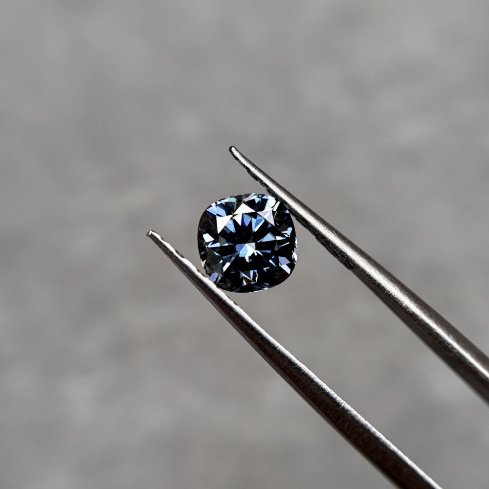GRA Certificate Cushion Cut Grey Fancy Color Loose Moissanite 1pcs 3x3mm-9x9mm