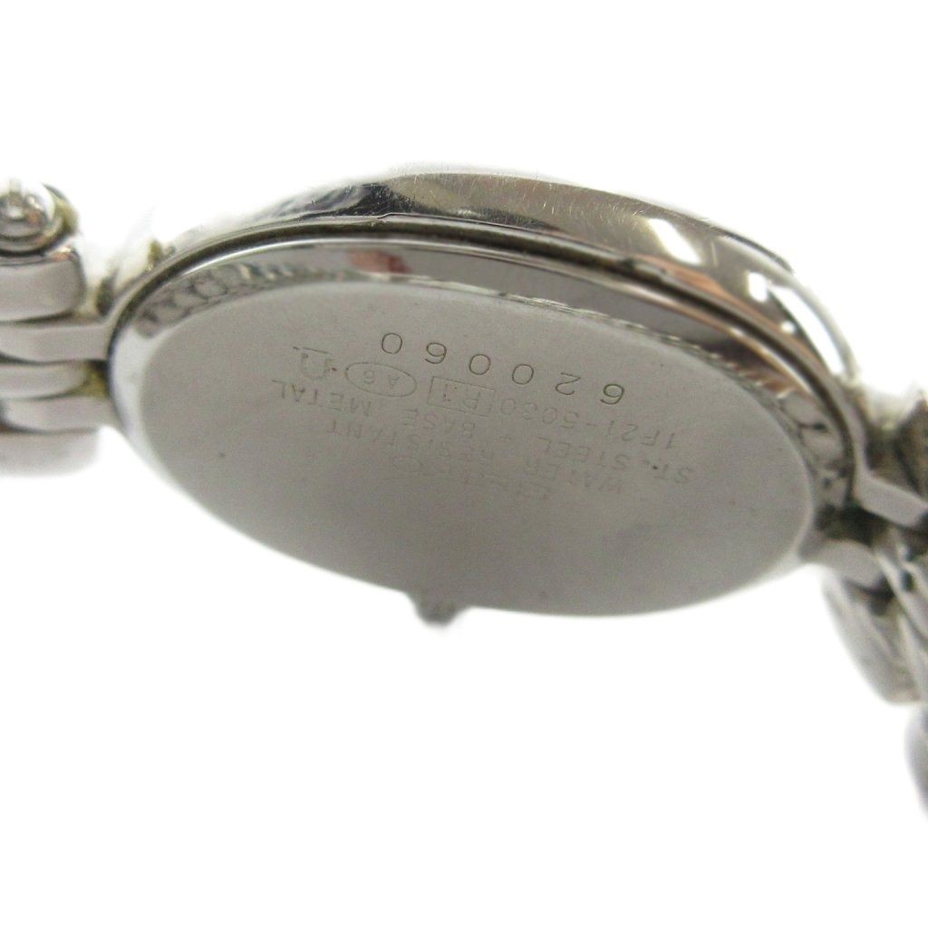 SEIKO 1F21 5030 EXCELINE Wristwatch Quartz Logo Silver Color GY18 MQ