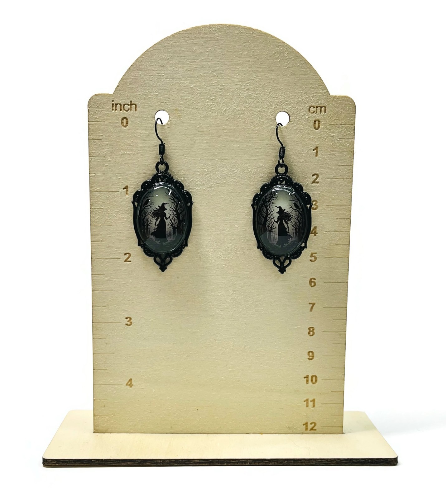 Witch in the Forest Lime Aqua Blue & Purple/Violet Glow in the Dark Earrings