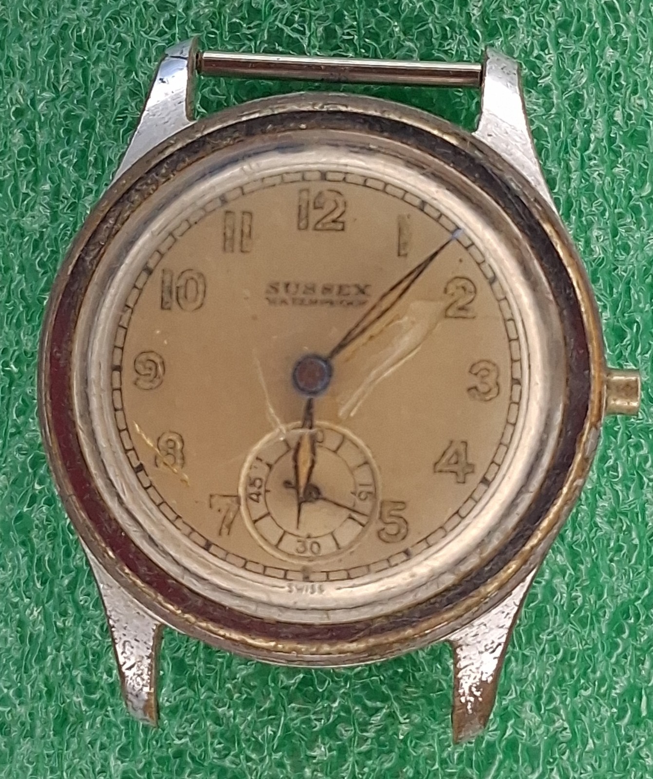 Lot W58 Mens Sussex Military Manual Wind Up Movement Vintage Watch Parts