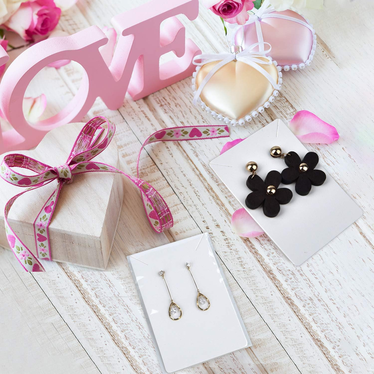 120 Pieces Earring Necklace Display Cards Jewelry Holder Cards Paper Tags with 1