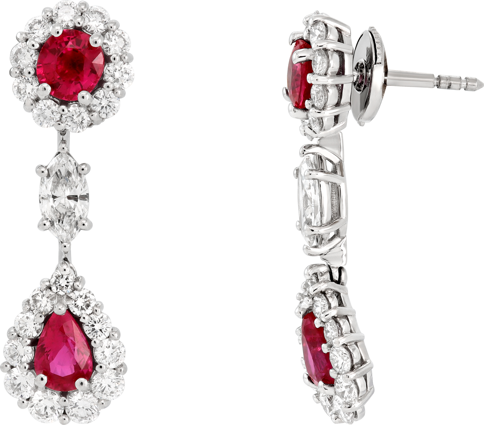 GIA Certified Burma Ruby and Diamond earrings in platinum | G&S